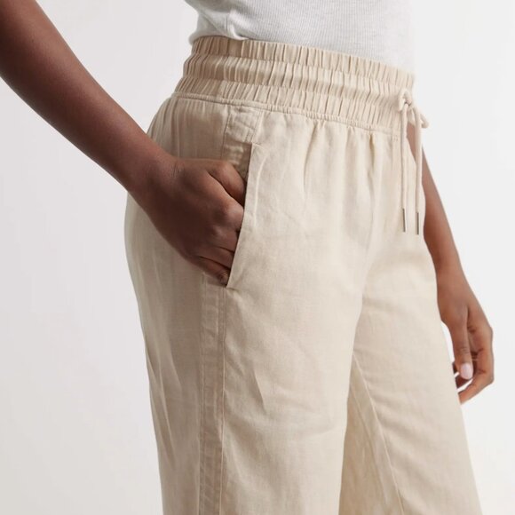 Quince tan linen pants (size medium) - 100% European Linen Wide Leg Pants - Picture 2 of 6